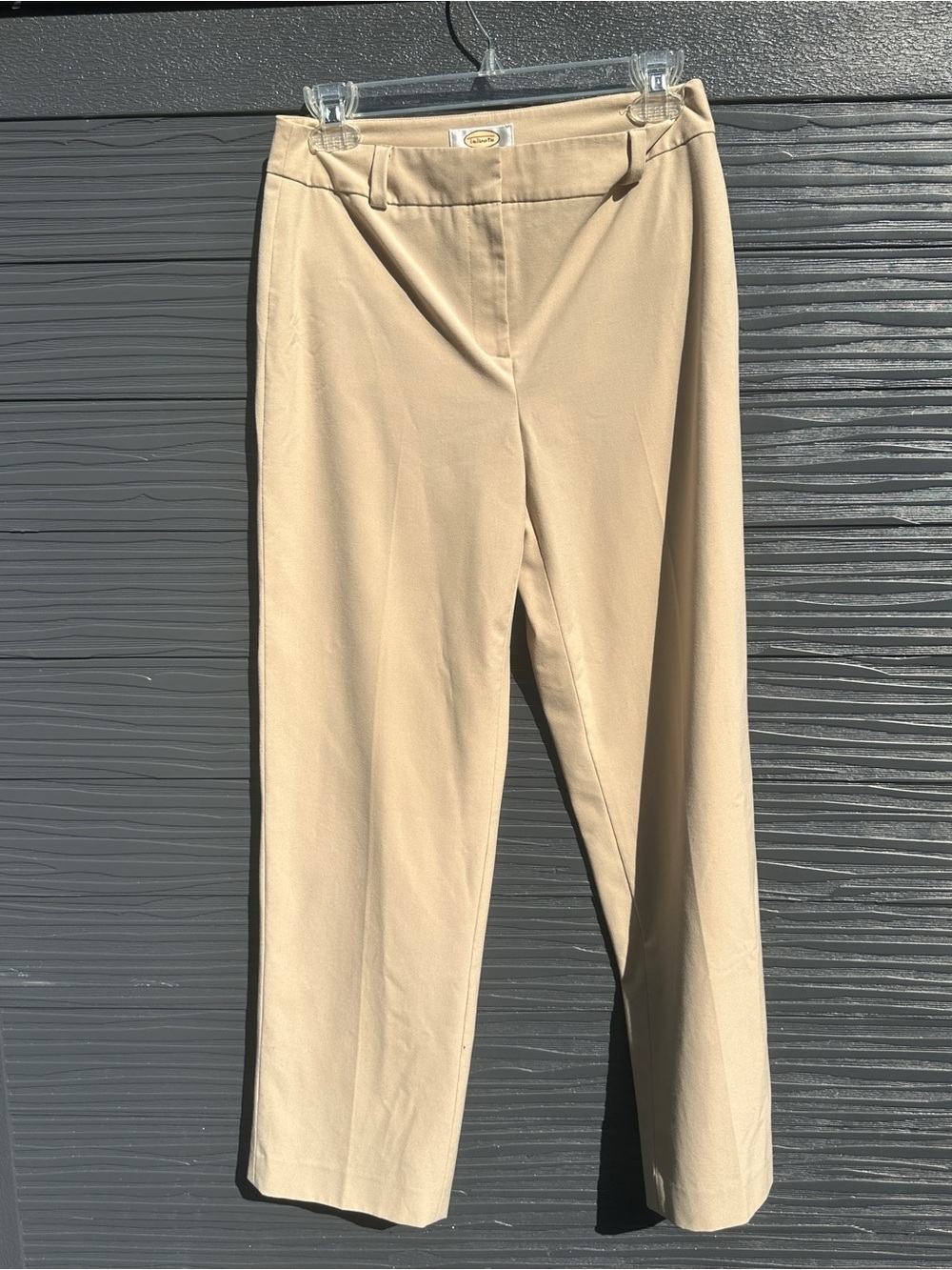Talbots Petites Stretch Career Pants Khaki Tan Straight Leg Size 4P